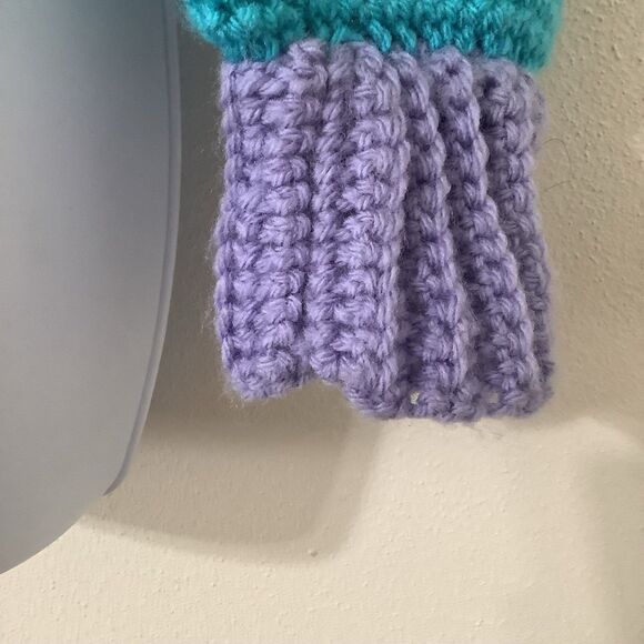 Handmade Knitted Pastel Color Block Preppy Autumn Fall Knit Collared Sweater XS - Picture 5 of 8